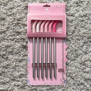 Reusable Stainless Steel Straws Set 6 Pack